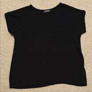 Allison Joy Black Boxy Short Sleeve Tee